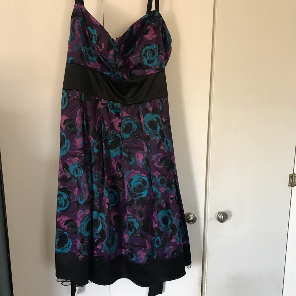 Torrid floral print satin dress